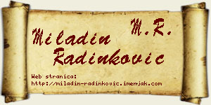 Miladin Radinković vizit kartica